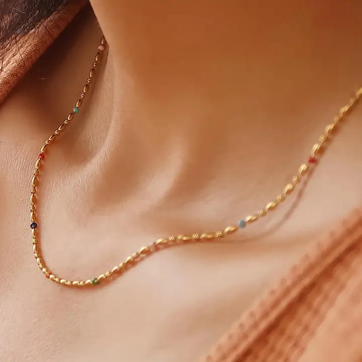 Petite Beaded Necklace-Multi