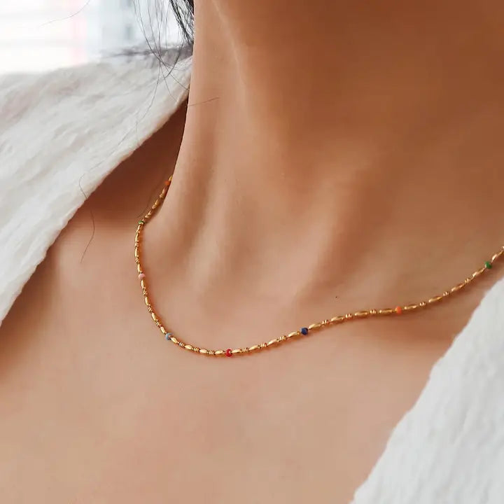 Petite Beaded Necklace-Multi