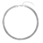 Women's 18K Non-Tarnish Mesh Link Necklace-Silver