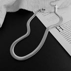 Women's 18K Non-Tarnish Mesh Link Necklace-Silver