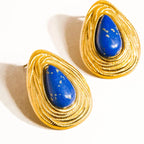 18K Non-Tarnish Lapis Lazuli Droplet Earrings