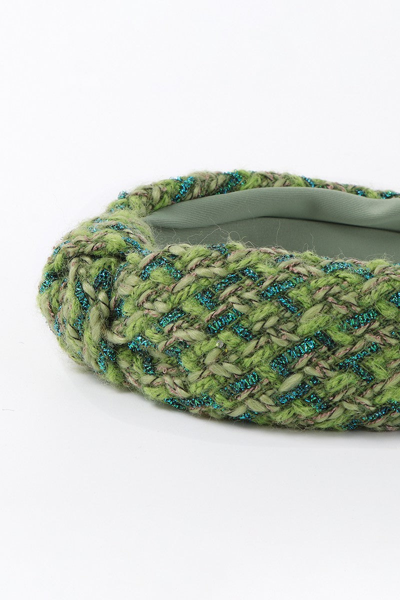 Tweed Winter Headband-Green Blue