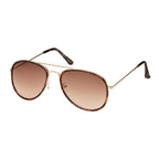 Tortoise aviator sunglasses with pink lenses  on a white background