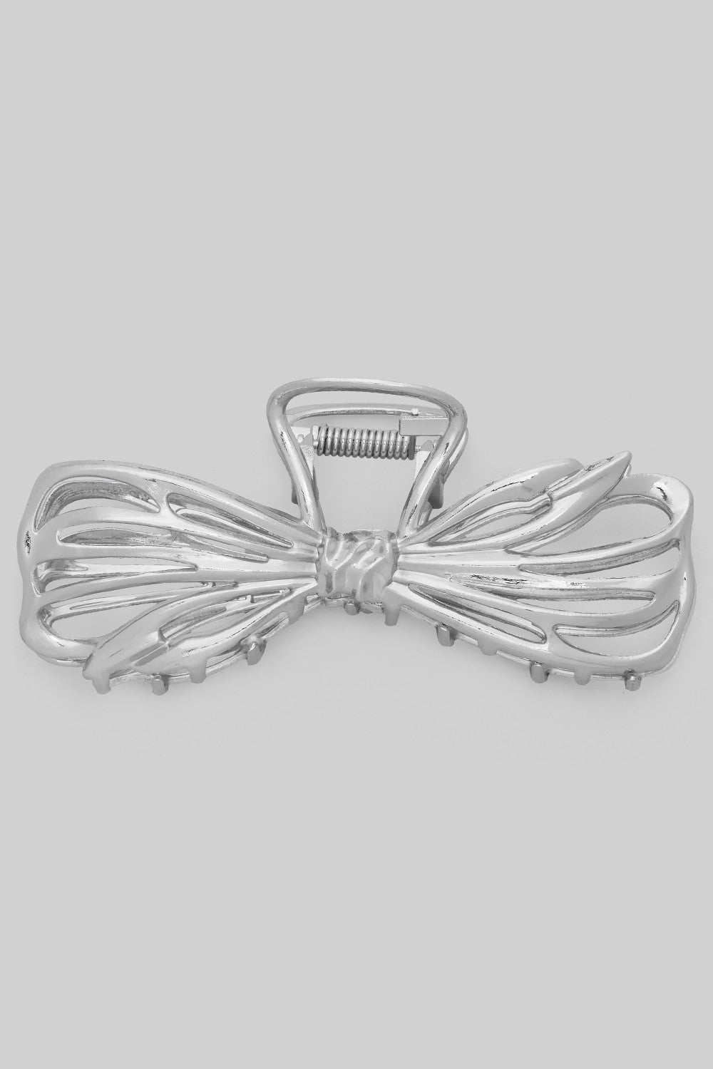 Cut Out Bow Hair Claw-Rhodium