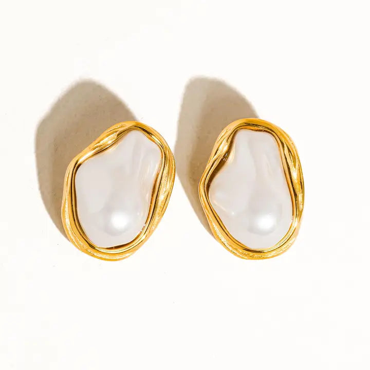 18K Non-Tarnish Classic Pearl Earrings
