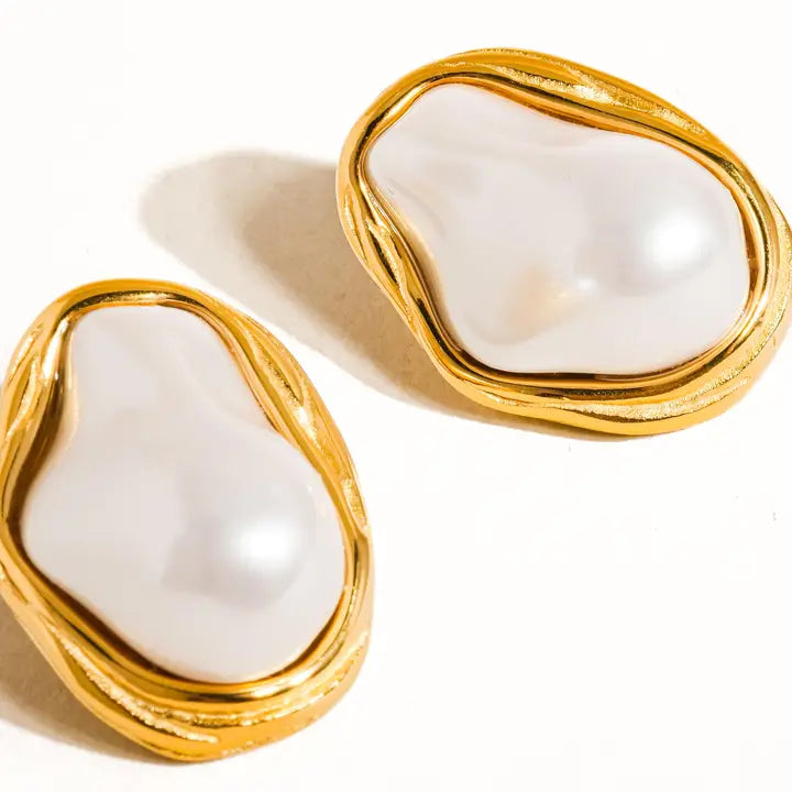 18K Non-Tarnish Classic Pearl Earrings