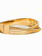 18K Non-Tarnish Chain Bangle Bracelet-Gold
