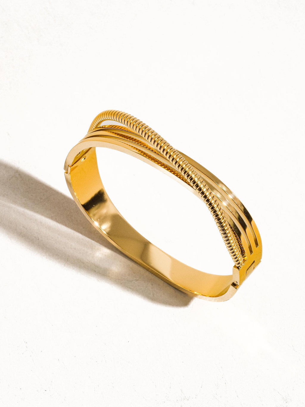 18K Non-Tarnish Chain Bangle Bracelet-Gold