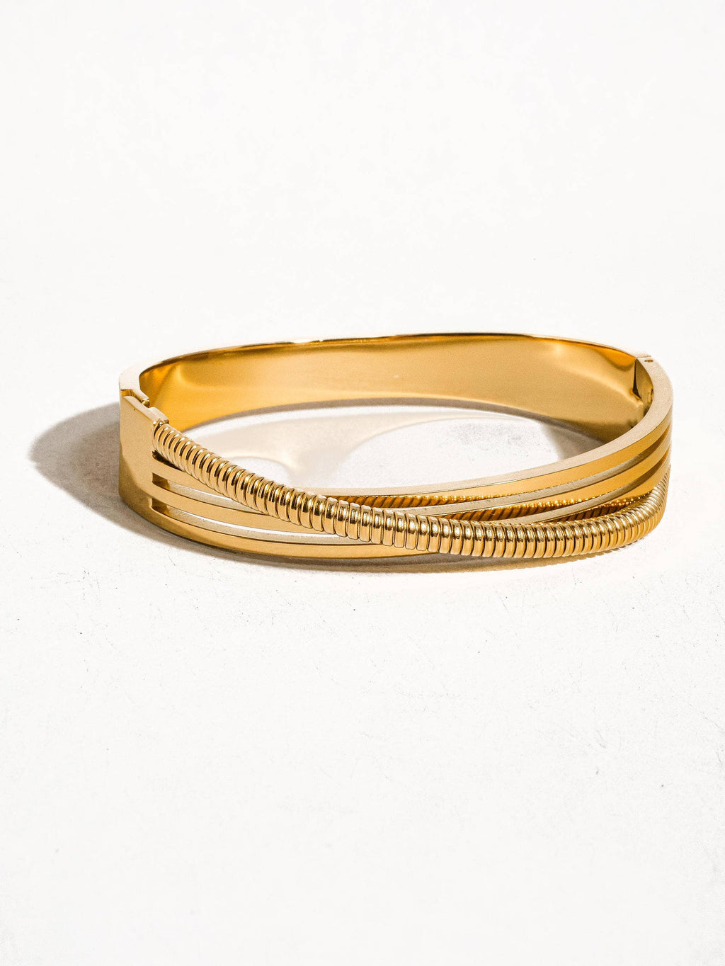 18K Non-Tarnish Chain Bangle Bracelet-Gold