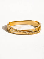 18K Non-Tarnish Chain Bangle Bracelet-Gold