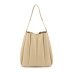 Pleated Detail Hobo Handbag-Oatmeal