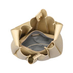 Pleated Detail Hobo Handbag-Oatmeal