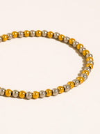 Perlisse Non-Tarnish Two Tone Beaded Bracelet-18K Gold Plated