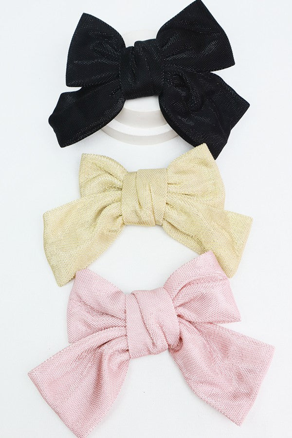 Girl Metallic Bow Clips - Erma Jean