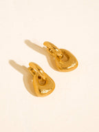 Amoret Non-Tarnish Modern Textured Earrings-18K Gold Plated