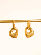 Amoret Non-Tarnish Modern Textured Earrings-18K Gold Plated