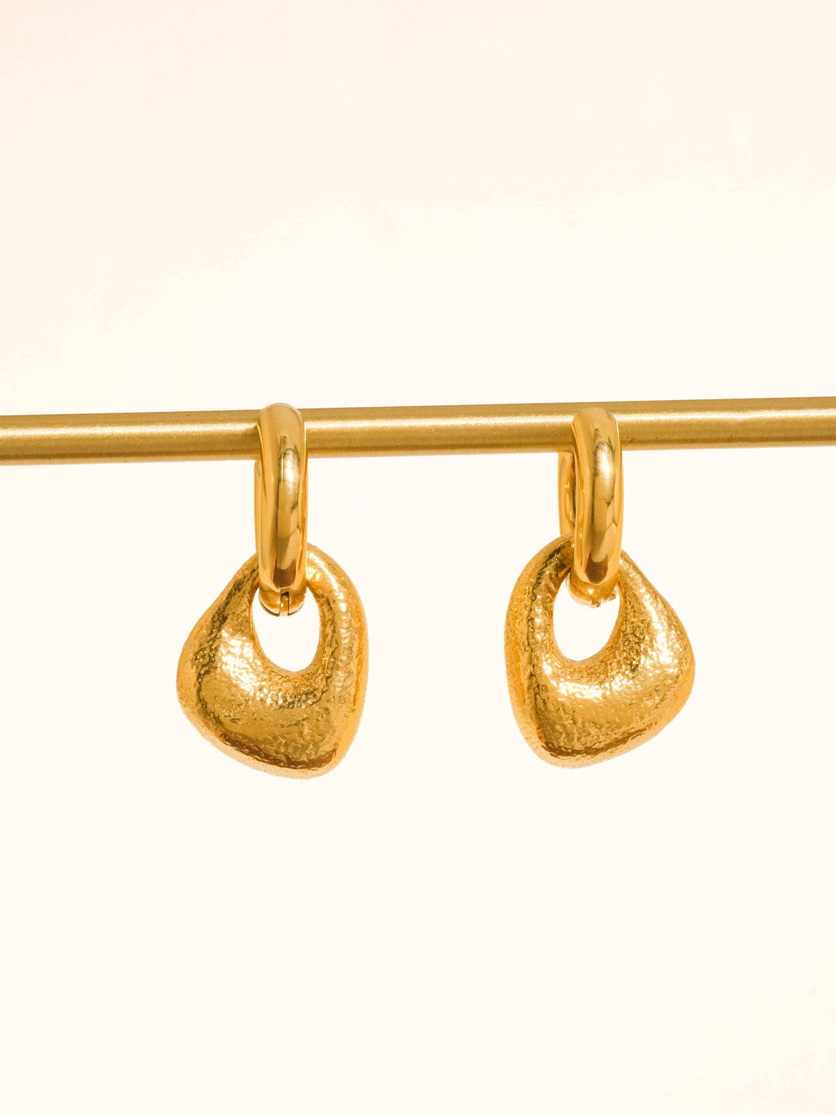 Amoret Non-Tarnish Modern Textured Earrings-18K Gold Plated