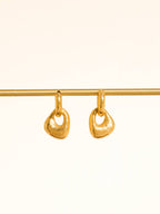 Amoret Non-Tarnish Modern Textured Earrings-18K Gold Plated