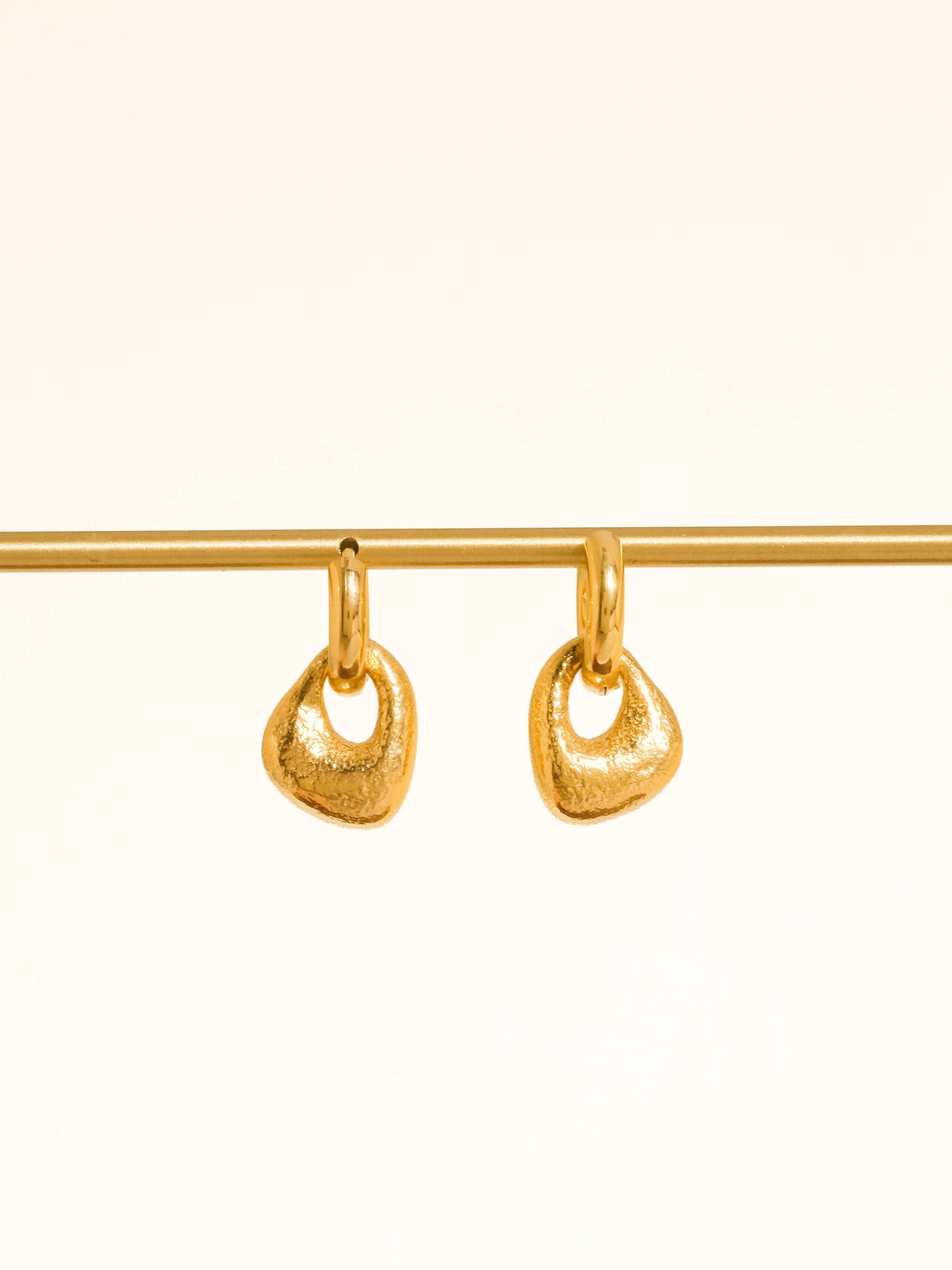 Amoret Non-Tarnish Modern Textured Earrings-18K Gold Plated