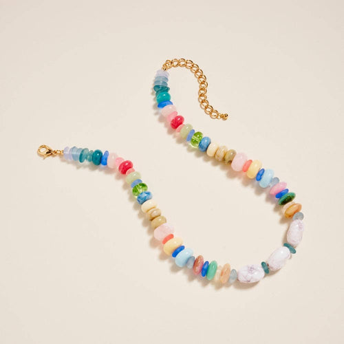 16 Inch Marbled Ombre Resin Bead Seaglass Necklace