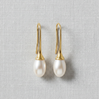 Vintage Teardrop Earrings-Pearl