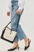 Mabel Bucket Bag-Black Ivory