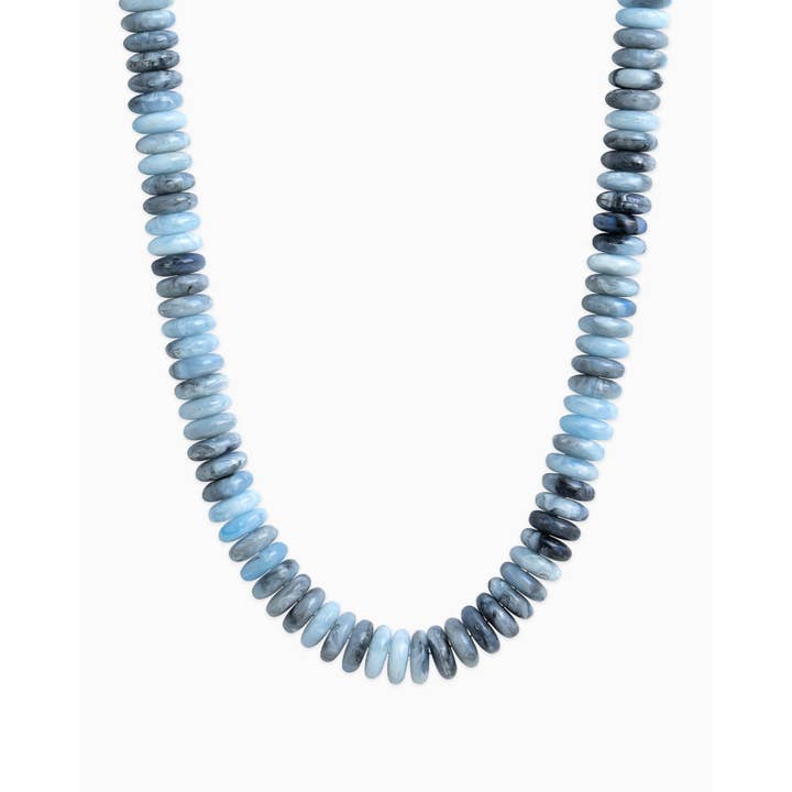 Colette Wide Marble Beaded Necklace-Navy