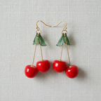 Cherry Drop Earrings-Red