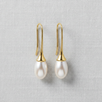 Vintage Teardrop Earrings-Pearl