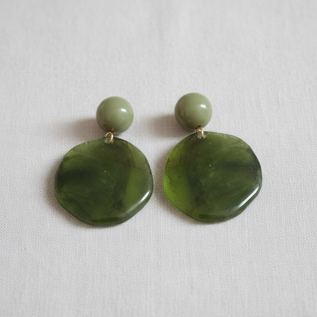 Vintage Circle Stud Earrings-