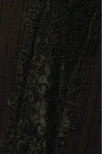 Brooke Lace Trim Insert Midi Dress-Olive Ribbed Knit