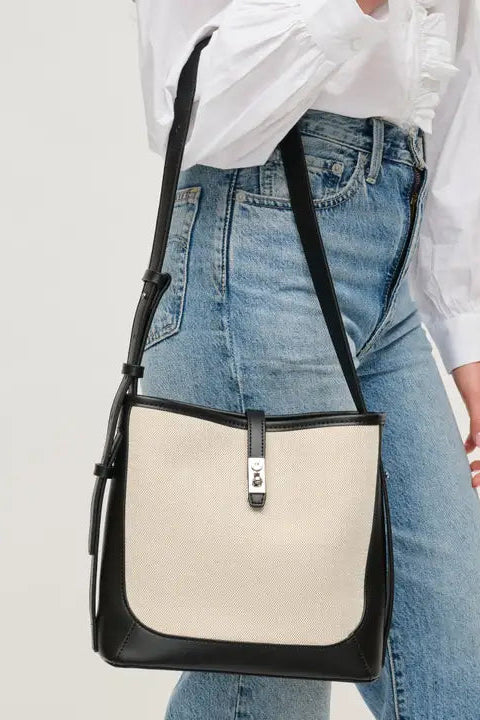 Mabel Bucket Bag-Black Ivory
